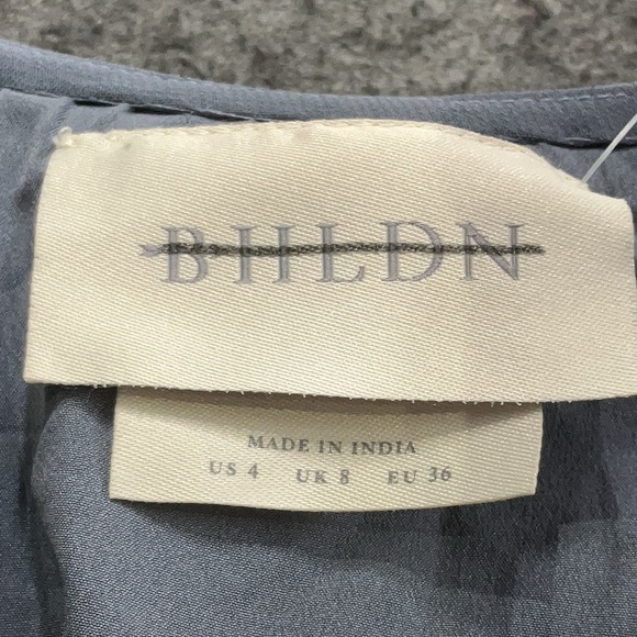 BHLDN Plymouth Dress - Wrap Style, Gray Beaded NWOT, Size 4 - Picture 3 of 5